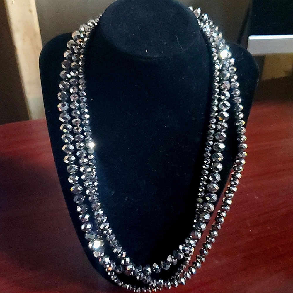 Vintage Sterling Silver Rhinestone Necklace